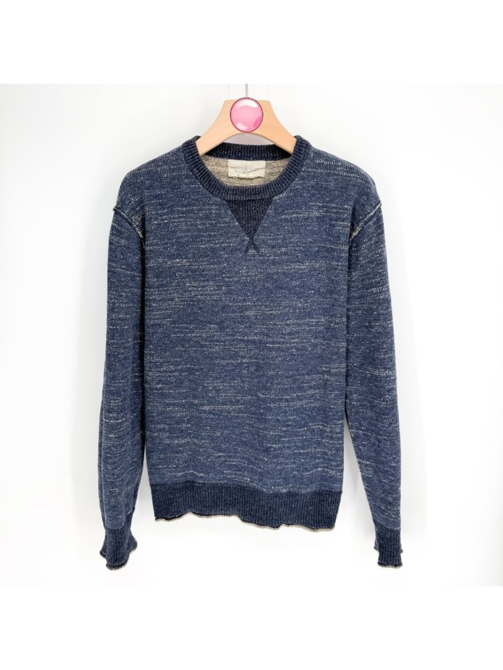 Vintage Ralph Lauren Denim & Supply Sweater Gray Blue Knit Pullover Men's Medium